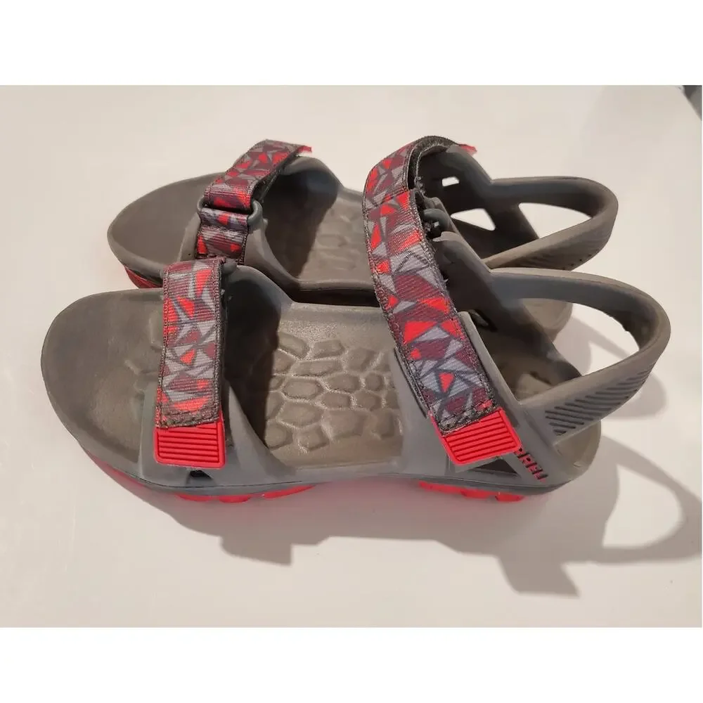 Merrell Boys Hydro Drift Waterproof Double Strap Sandals Youth Size 12 Gray Red